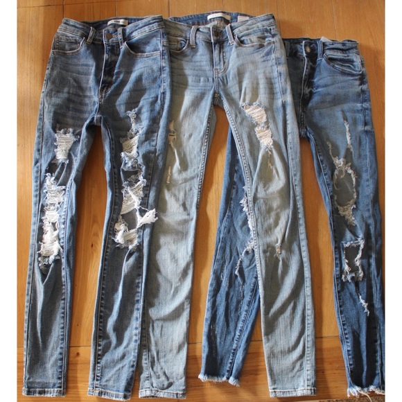 Fashion Nova Denim - Juniors Distressed Jeans Bundle Lot 1 24 Preowned